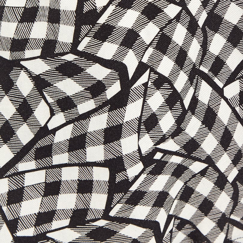 Louche Merle Gingham Twist Print V Neck Mini Tea Dress