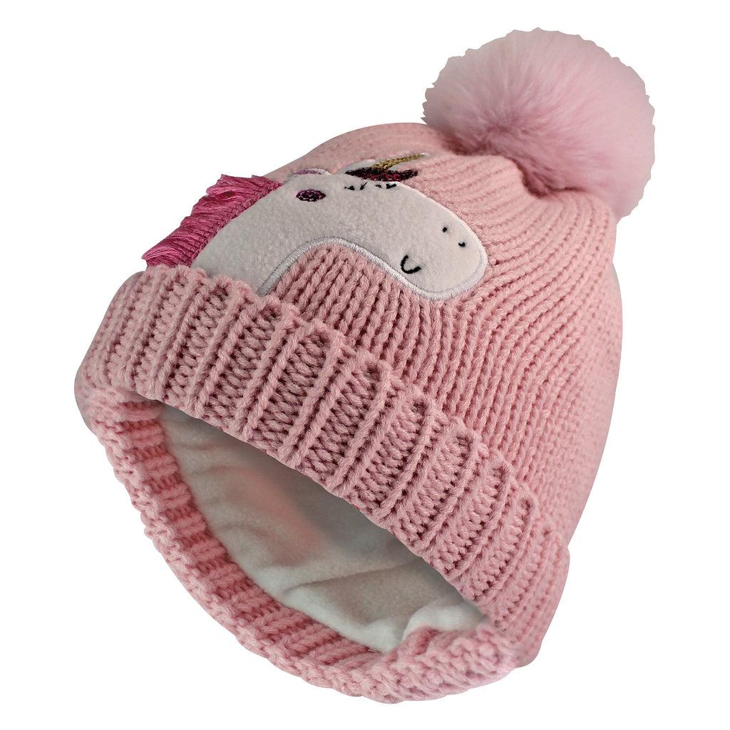 Kids Unicorn Beanie Hat with Pom Pom | Boys & Girls Winter Hat with Bobble