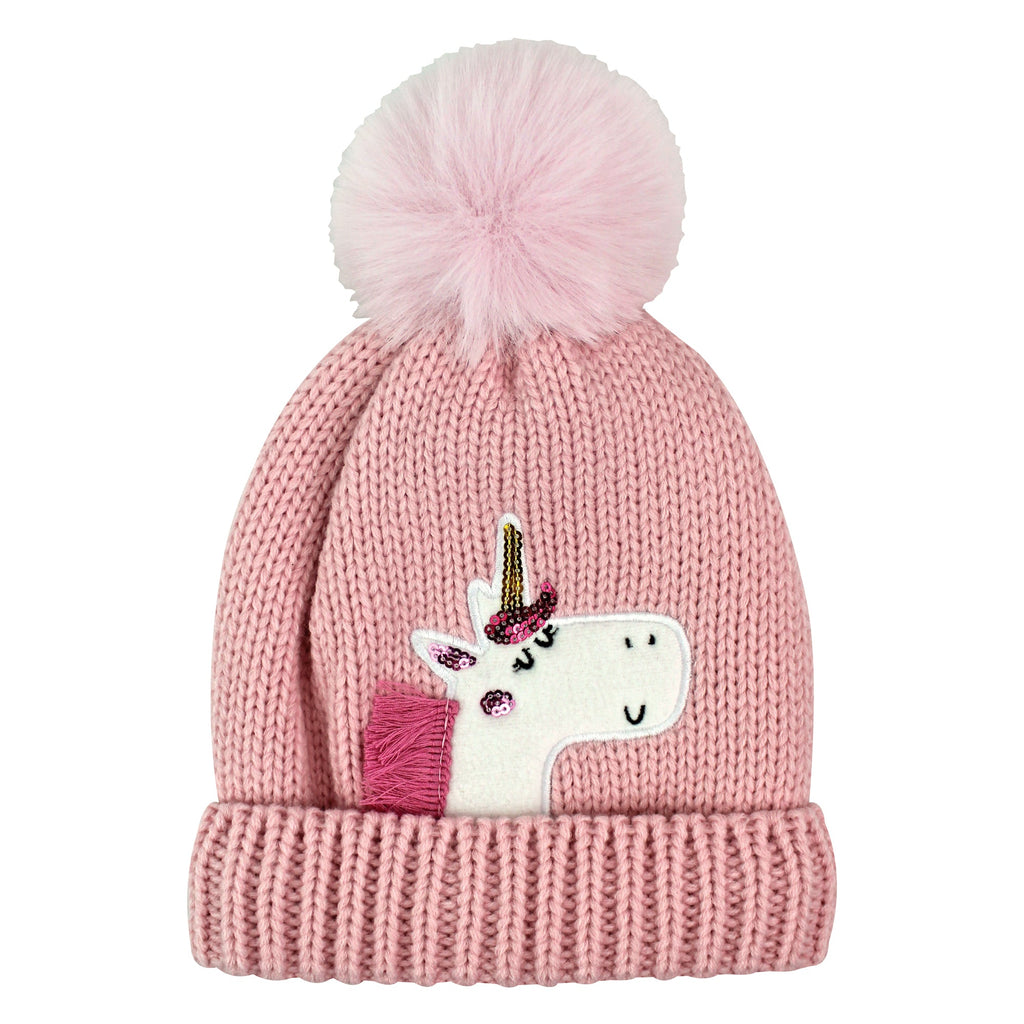 Kids Unicorn Beanie Hat with Pom Pom | Boys & Girls Winter Hat with Bobble