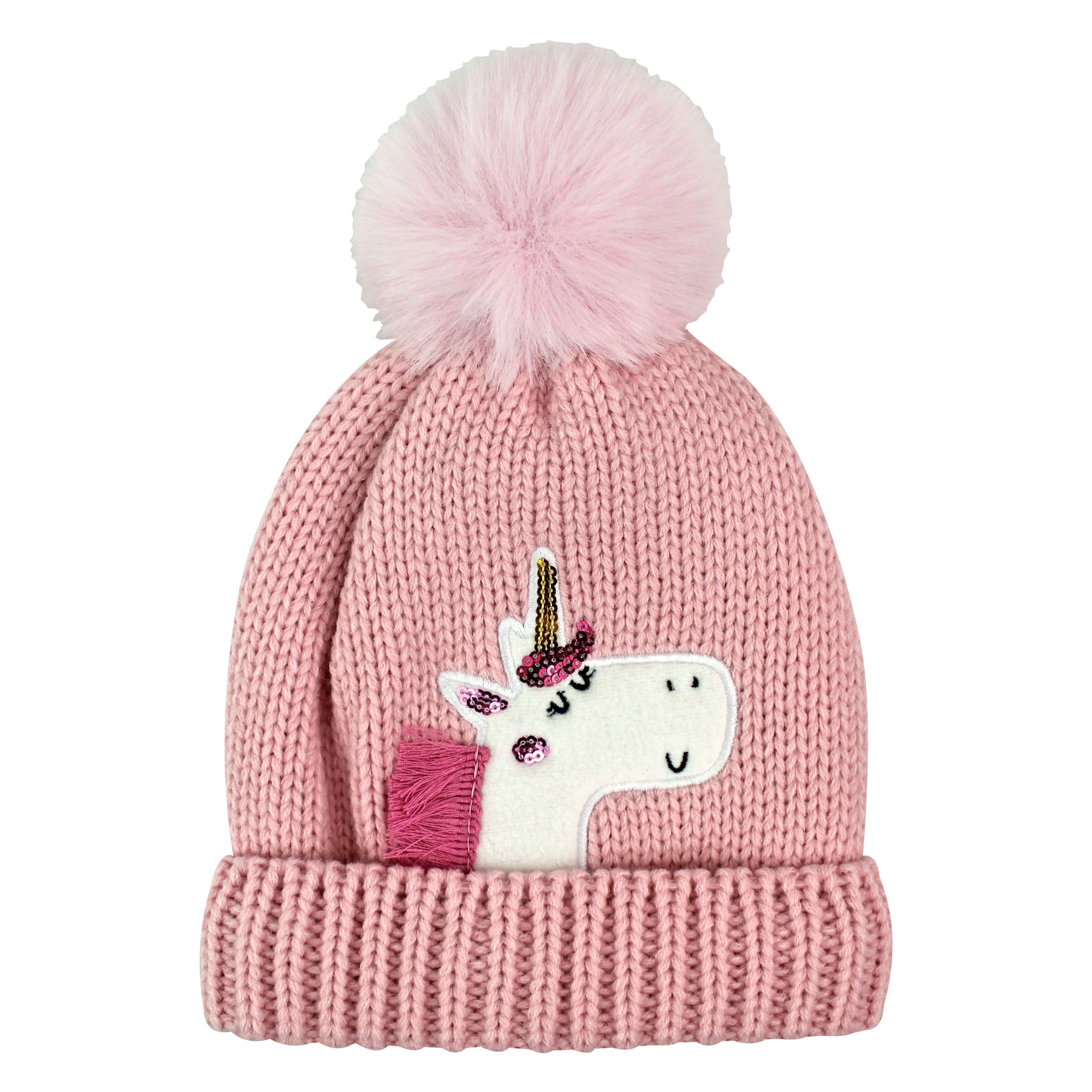 Kids Unicorn Beanie Hat with Pom Pom | Boys & Girls Winter Hat with Bobble