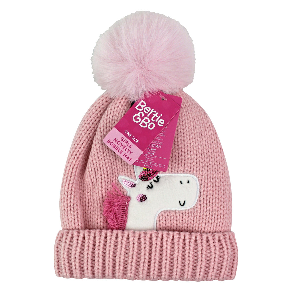 Kids Unicorn Beanie Hat with Pom Pom | Boys & Girls Winter Hat with Bobble