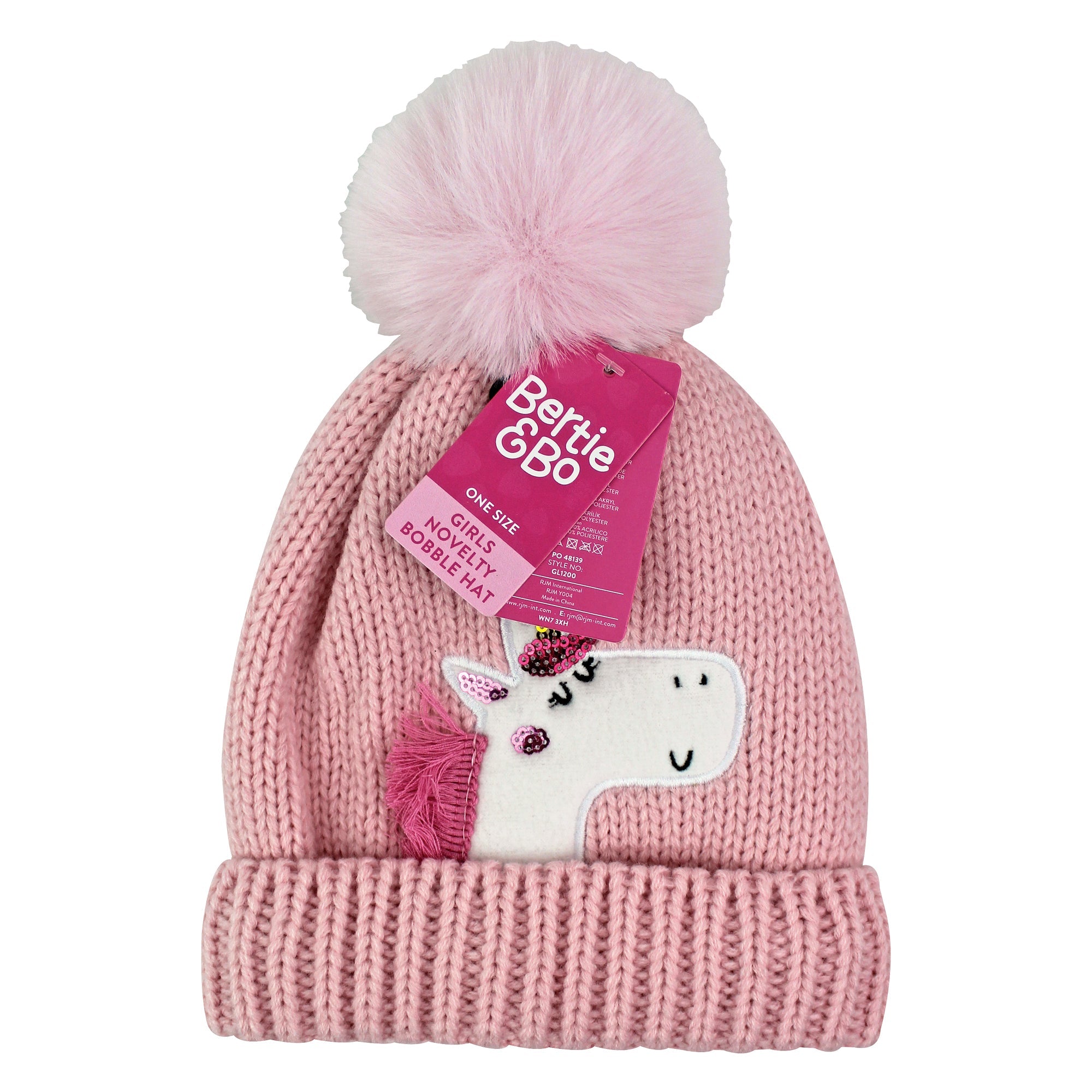 Kids Unicorn Beanie Hat with Pom Pom | Boys & Girls Winter Hat with Bobble