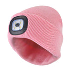 Ladies Led Beanie Hat | Knitted Rechargeable Beanie with Headlamp