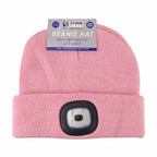 Ladies Led Beanie Hat | Knitted Rechargeable Beanie with Headlamp
