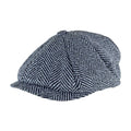 Mens Herringbone Pattern Fleece Lined Winter Newsboy Wool Hat Cap