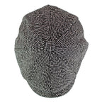 Mens Herringbone Pattern Fleece Lined Winter Newsboy Wool Hat Cap