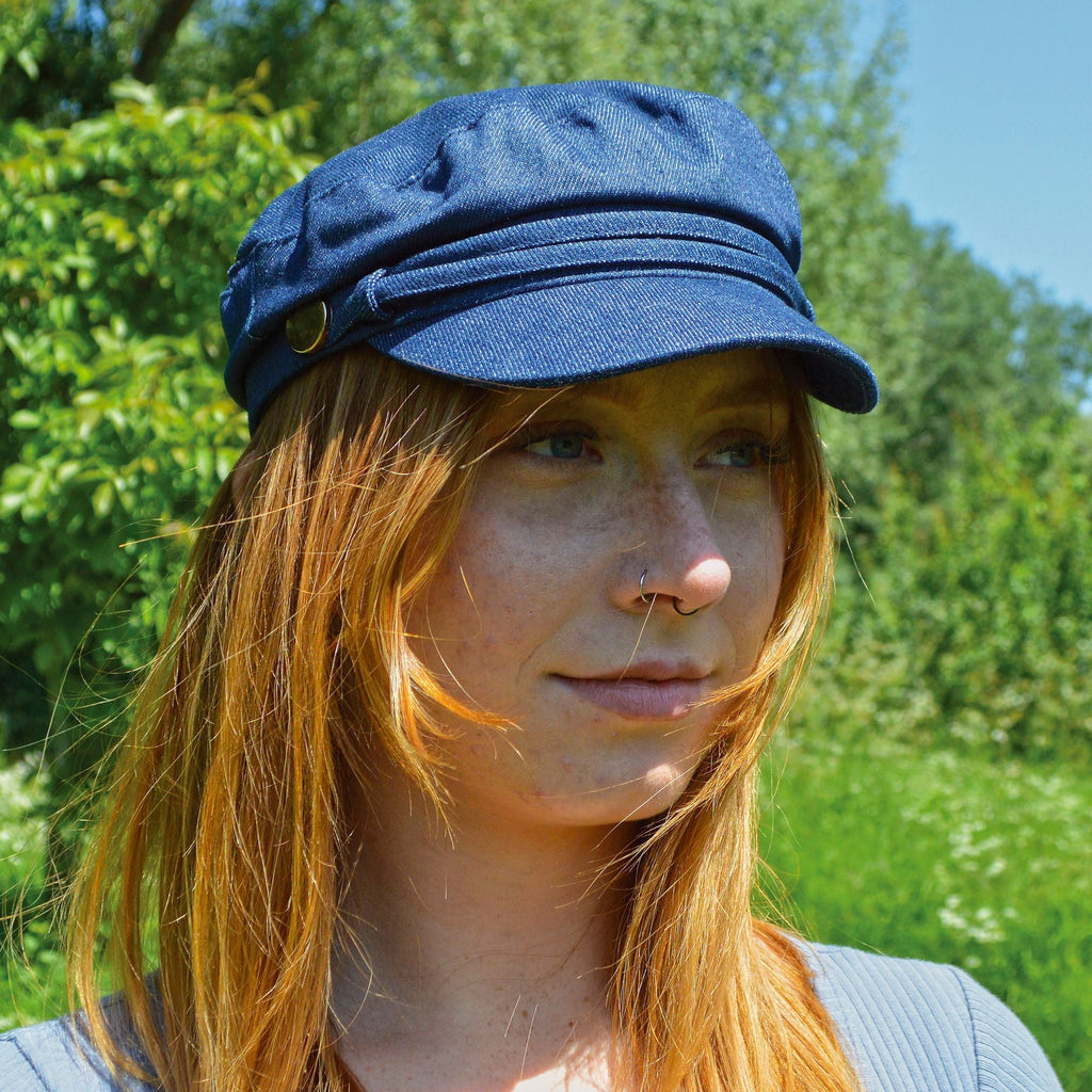 Ladies Cotton Peaked Denim Baker Boy Hat