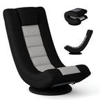 360° Swivel Gaming Chair 4 Position Adjustable Folding Floor Sofa-Grey
