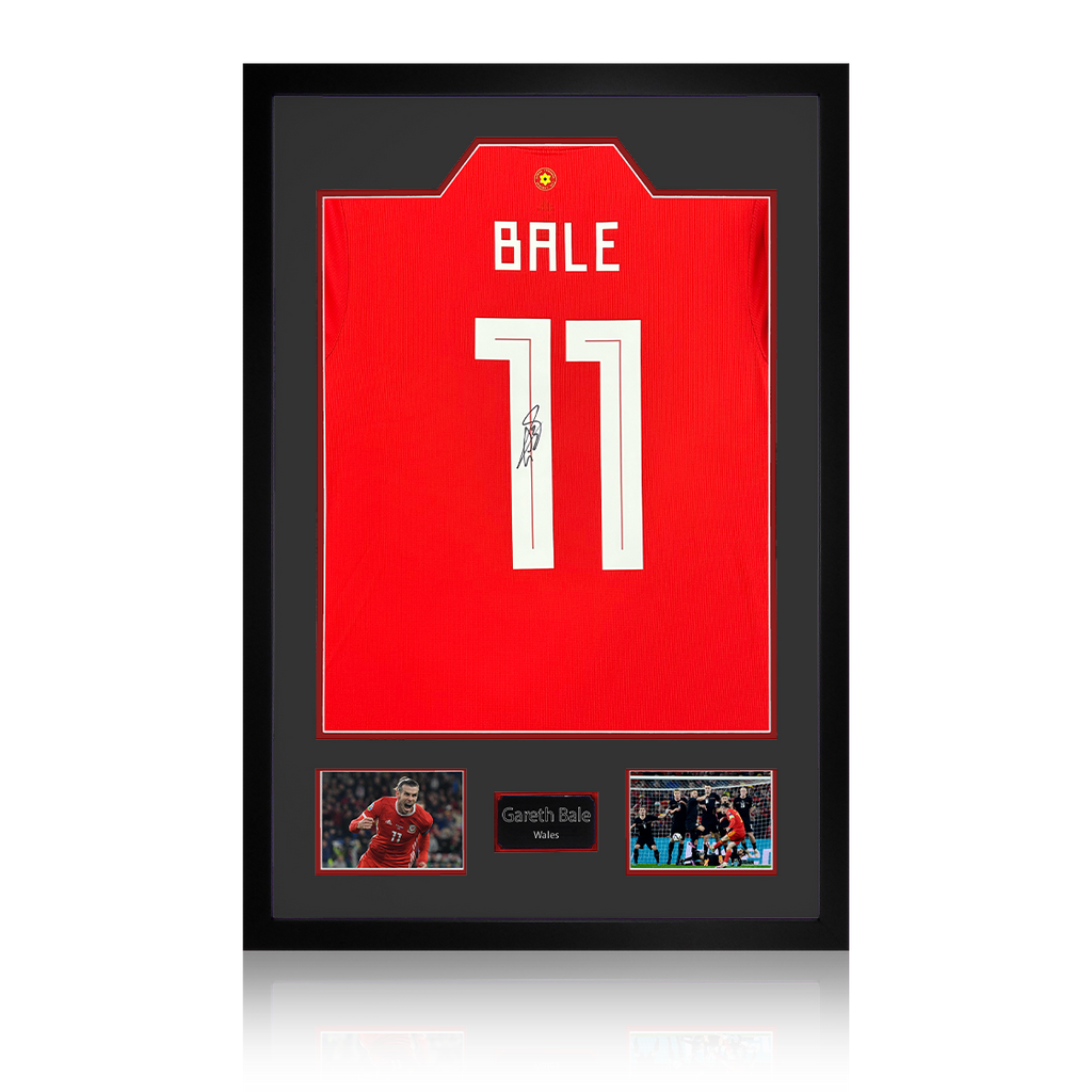 Gareth Bale Signed Wales Shirt Premium Frame.