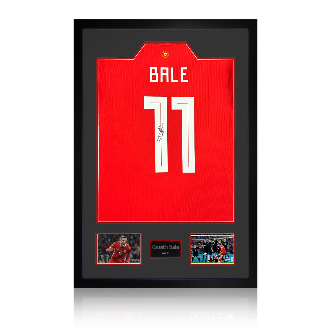 Gareth Bale Signed Wales Shirt Premium Frame.