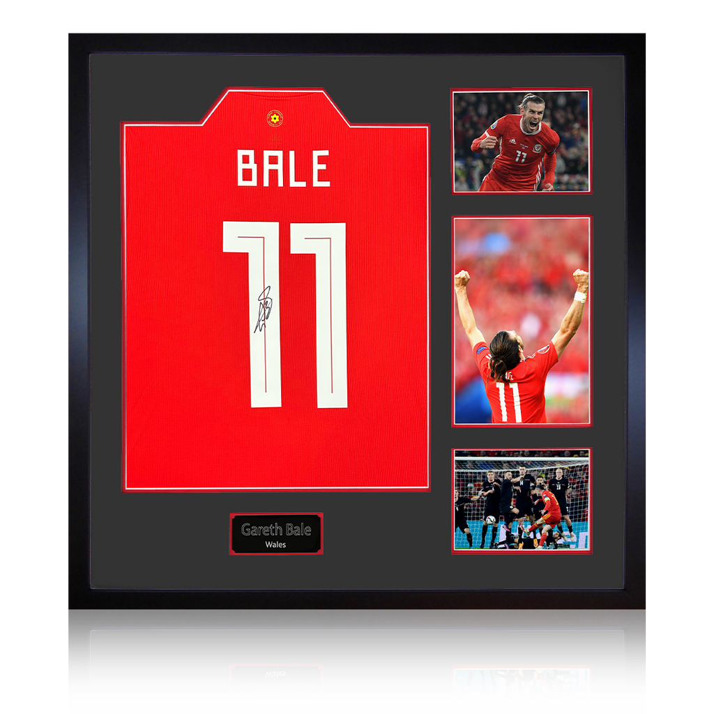 Gareth Bale Signed Wales Shirt Elite Frame