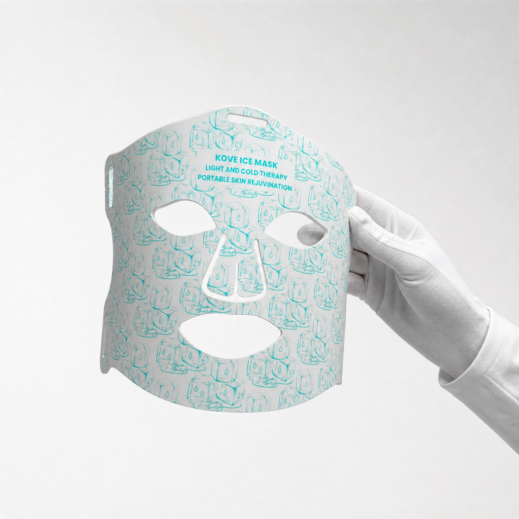 KOVE Red & Infrared LED Facial Mask – Multi-Wavelength Light Therapy with Cold Pack