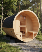 KOVE Outdoor Barrel Sauna – 5–6 Person Garden Sauna with 6kW Harvia Electric Heater