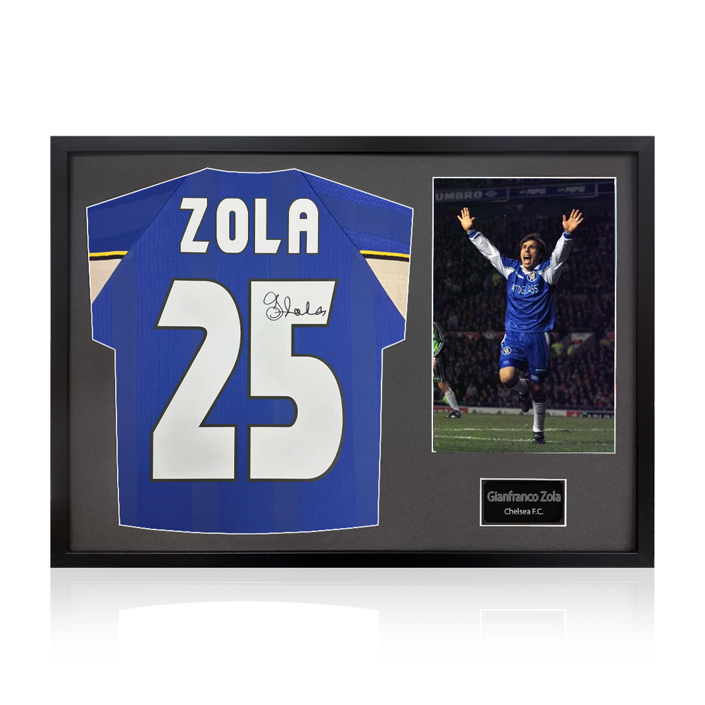 Gianfranco Zola Signed Chelsea Shirt Classic Frame