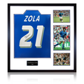 Gianfranco Zola Signed Italy Shirt Elite Frame
