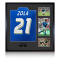 Gianfranco Zola Signed Italy Shirt Elite Frame