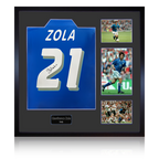 Gianfranco Zola Signed Italy Shirt Elite Frame