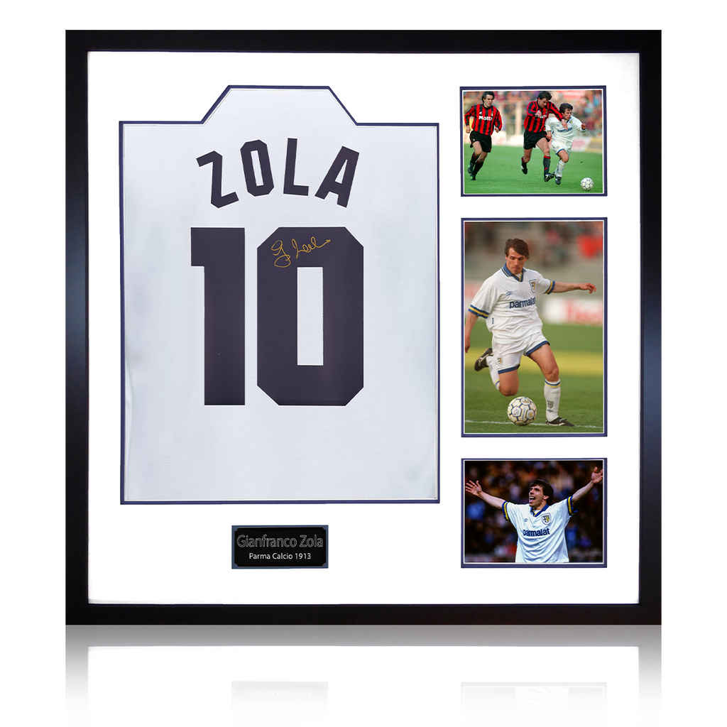 Gianfranco Zola Signed Parma Calcio 1913 Shirt Elite Frame