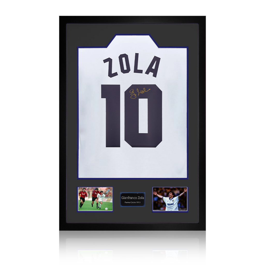 Gianfranco Zola Signed Parma Calcio 1913 Shirt Premium Frame