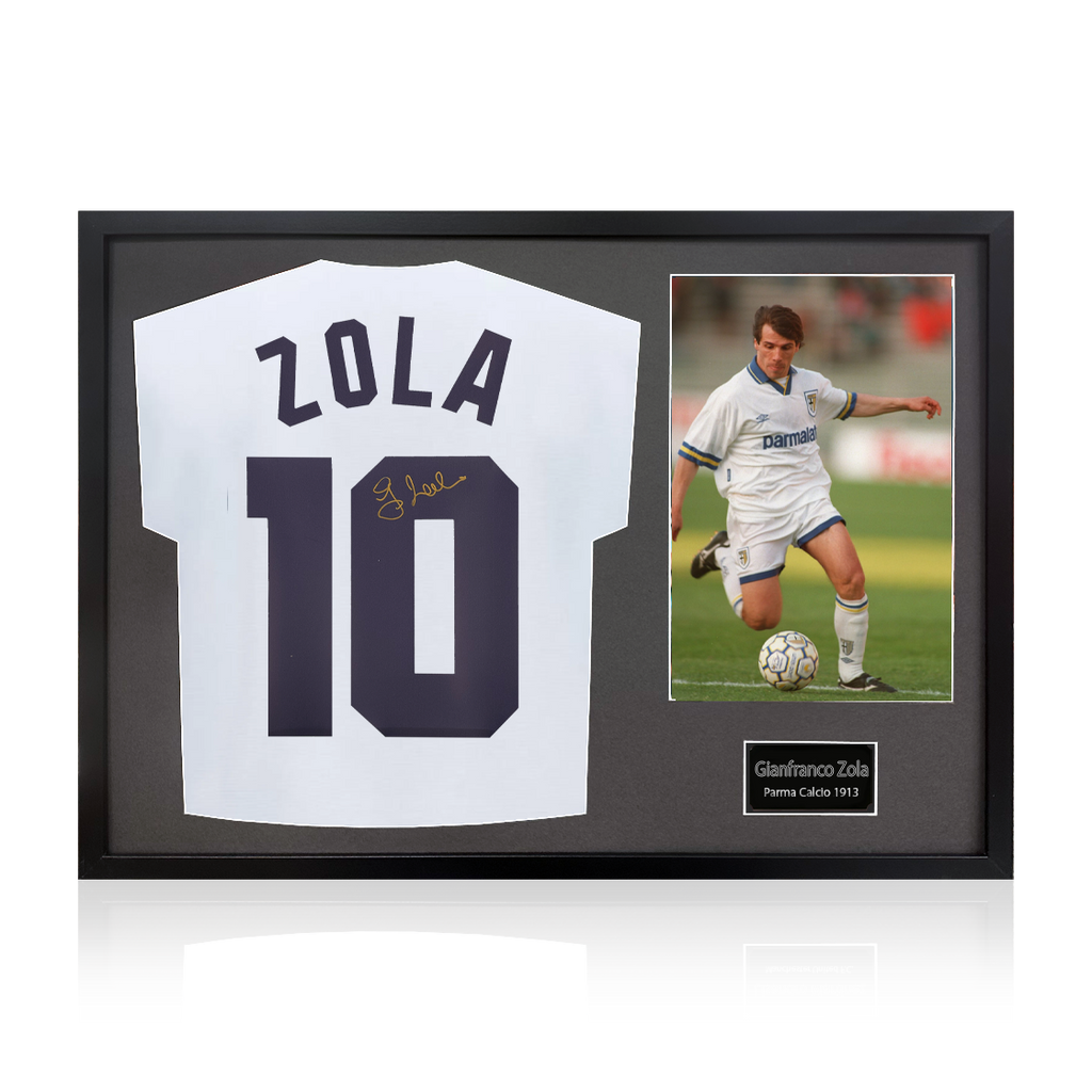 Gianfranco Zola Signed Parma Calcio 1913 Shirt Classic Frame