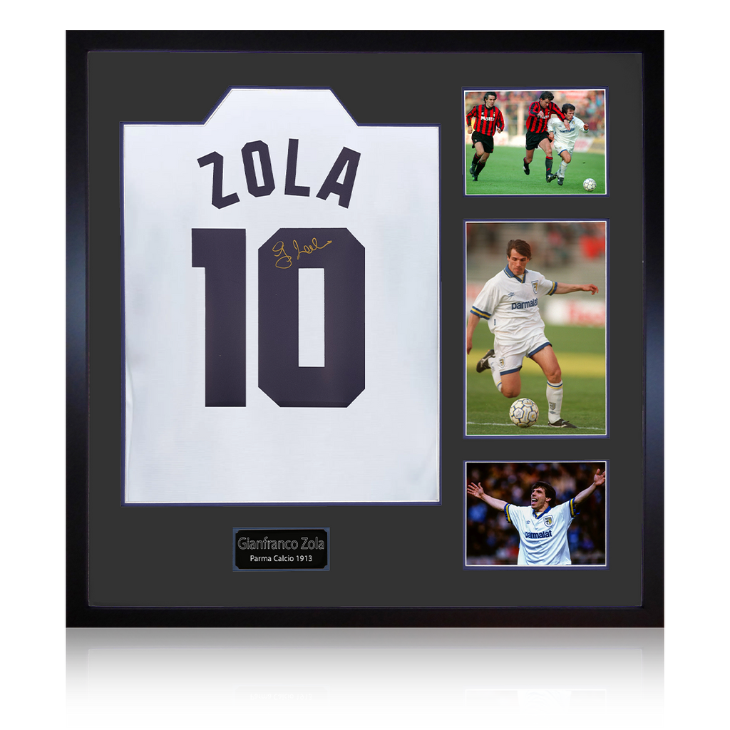 Gianfranco Zola Signed Parma Calcio 1913 Shirt Elite Frame