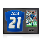 Gianfranco Zola Signed Italy Shirt Classic Frame
