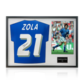 Gianfranco Zola Signed Italy Shirt Classic Frame