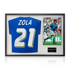 Gianfranco Zola Signed Italy Shirt Classic Frame