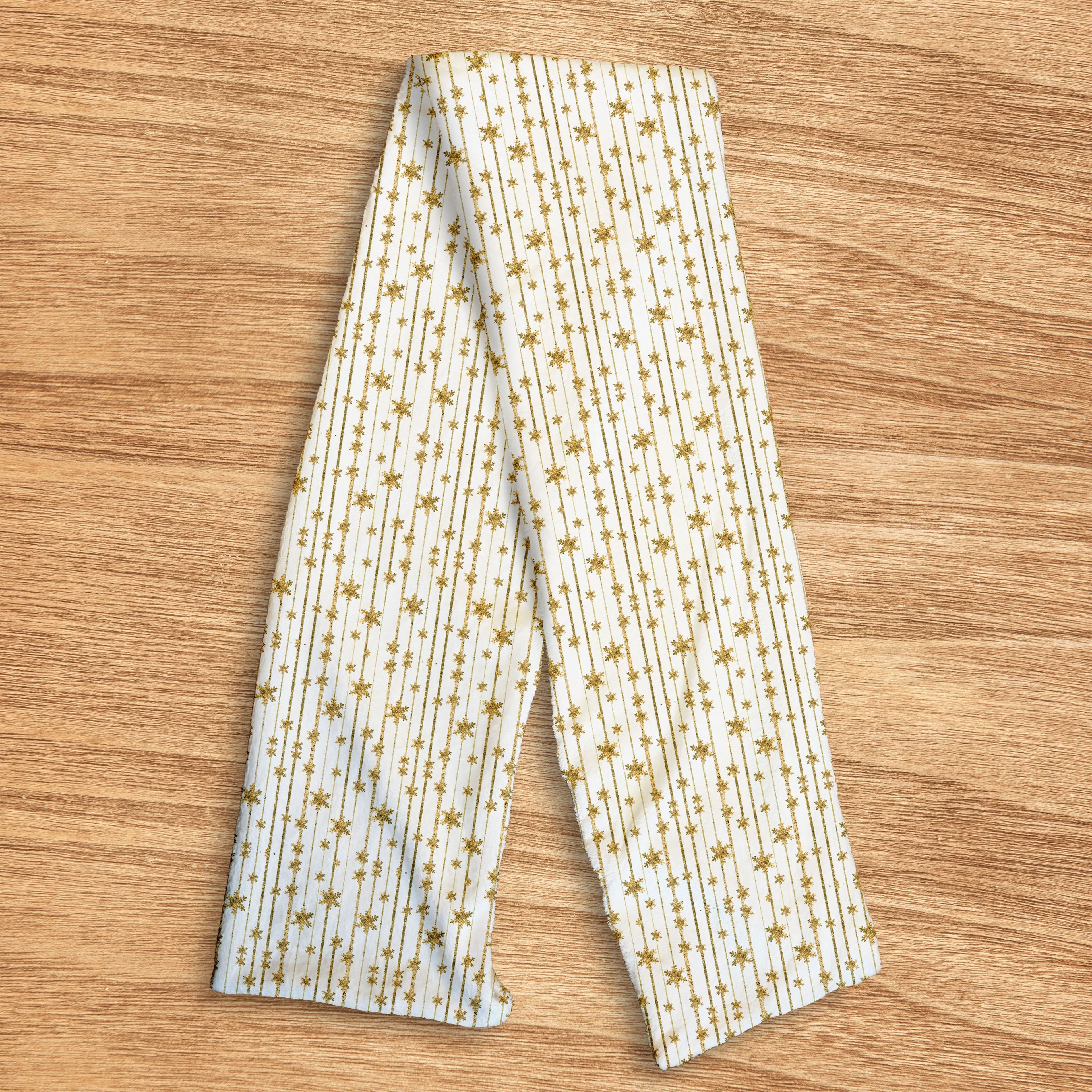 Golden Snowflakes - Soft Fleece Christmas scarf