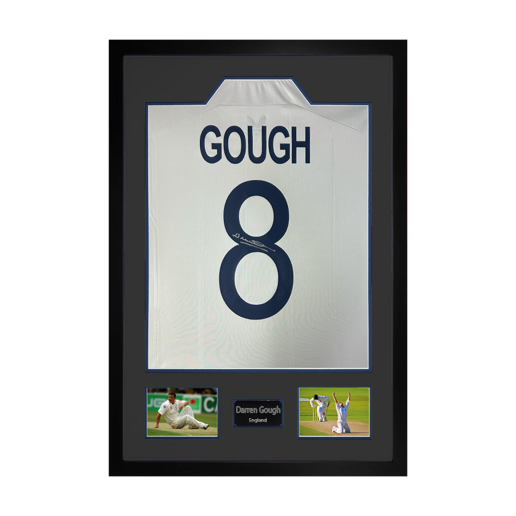 Darren Gough Signed England Cricket Shirt Premium Frame