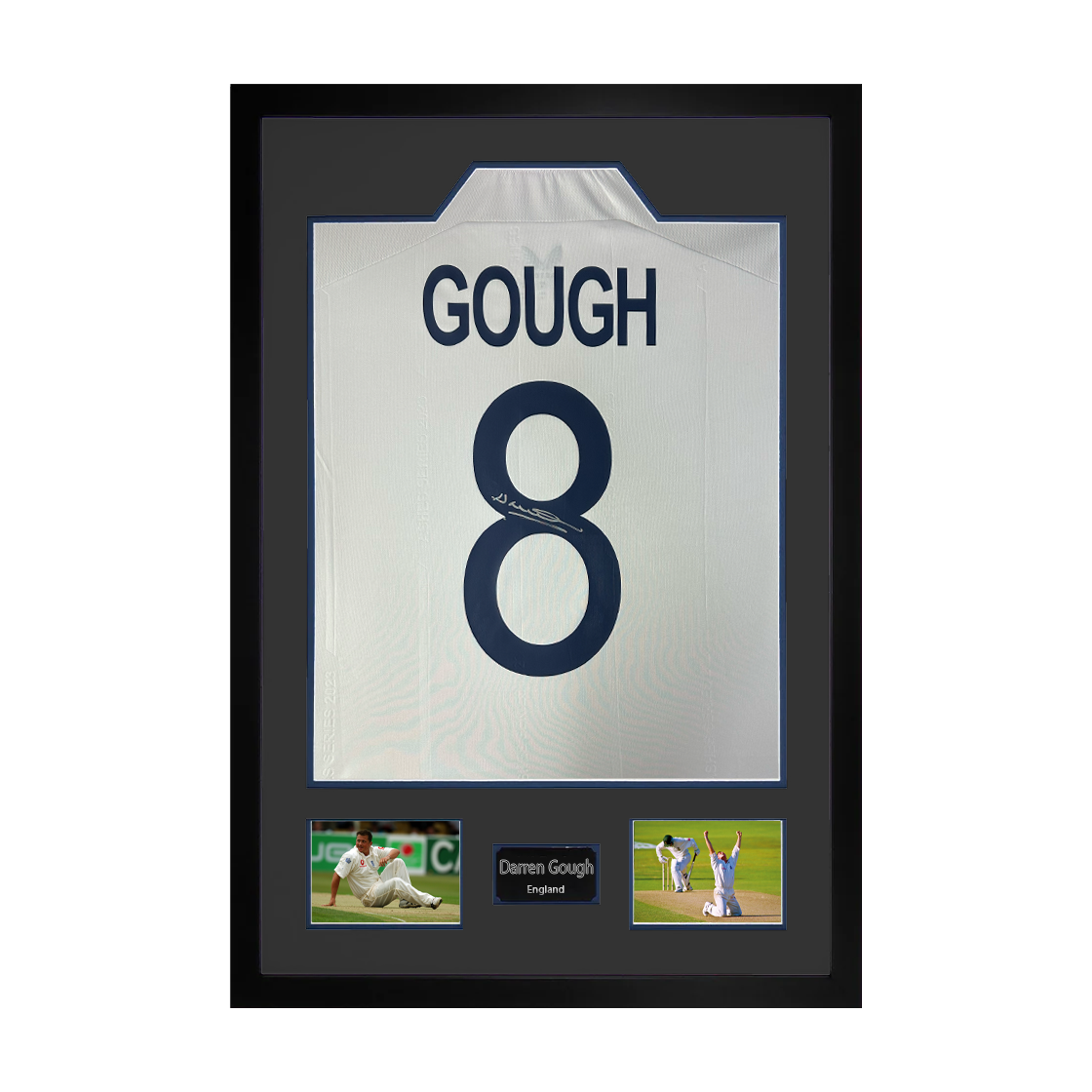 Darren Gough Signed England Cricket Shirt Premium Frame
