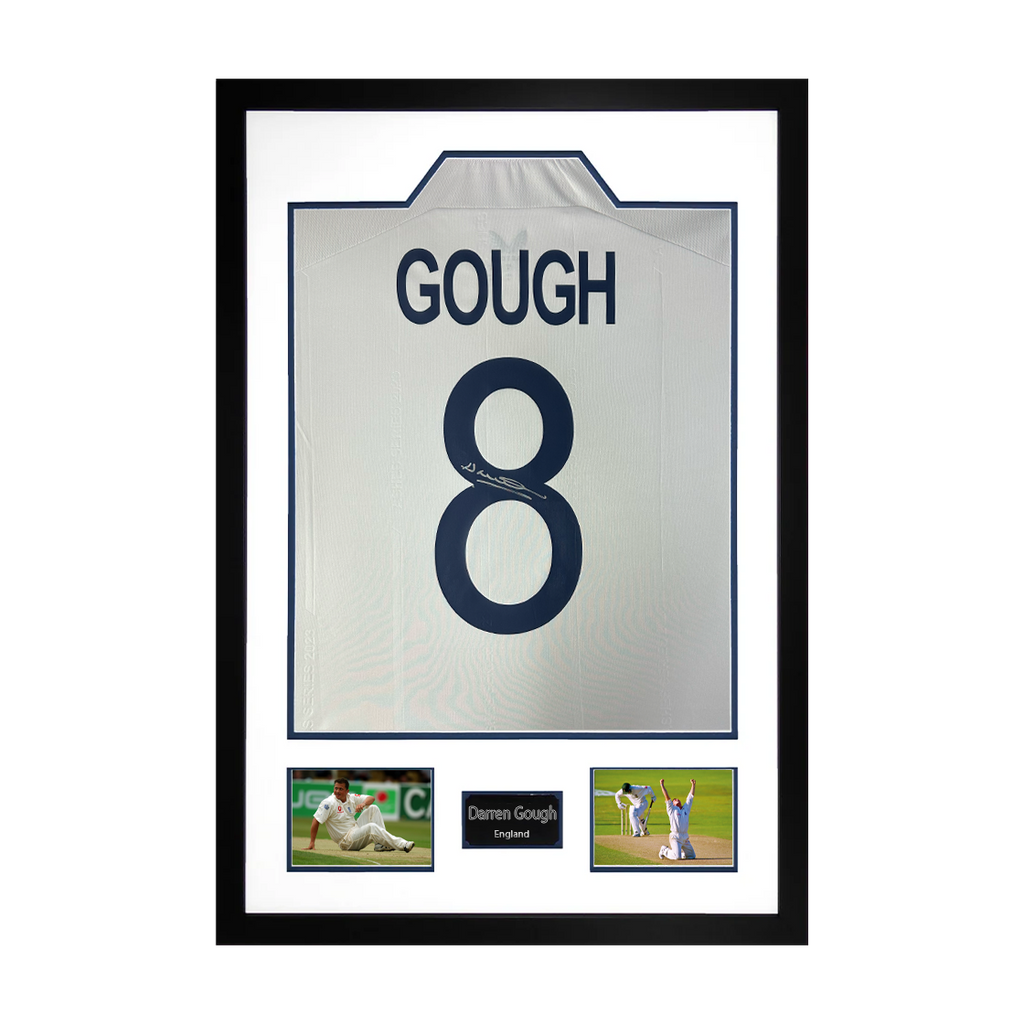Darren Gough Signed England Cricket Shirt Premium Frame