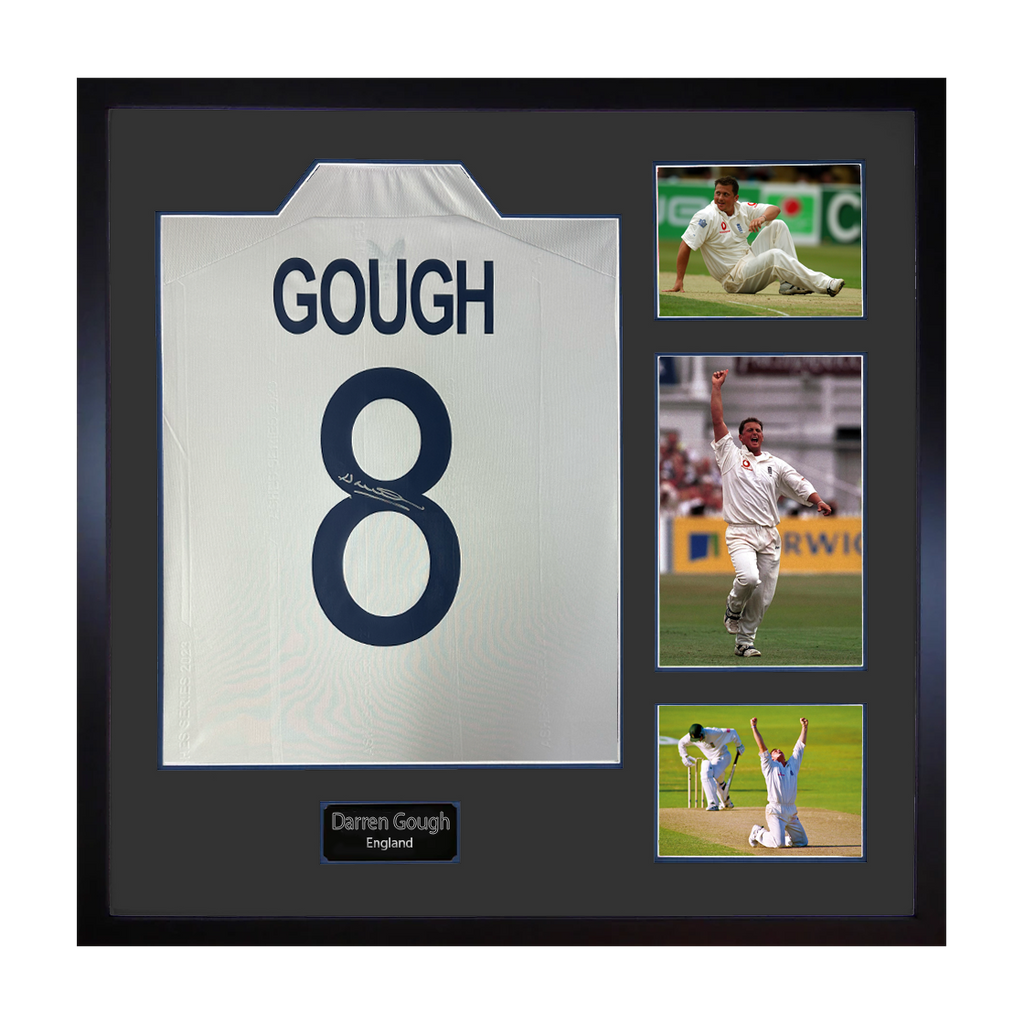 Darren Gough Signed England Cricket Shirt Elite Frame