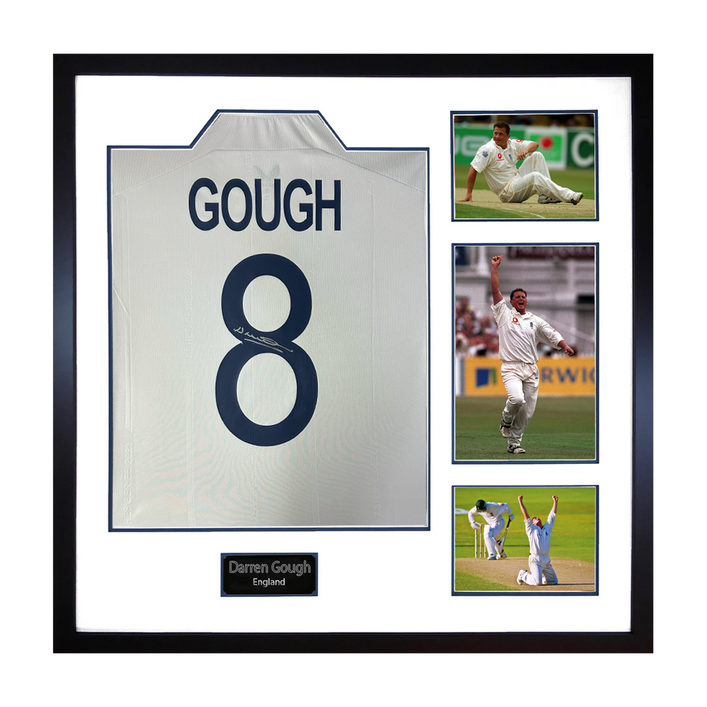 Darren Gough Signed England Cricket Shirt Elite Frame