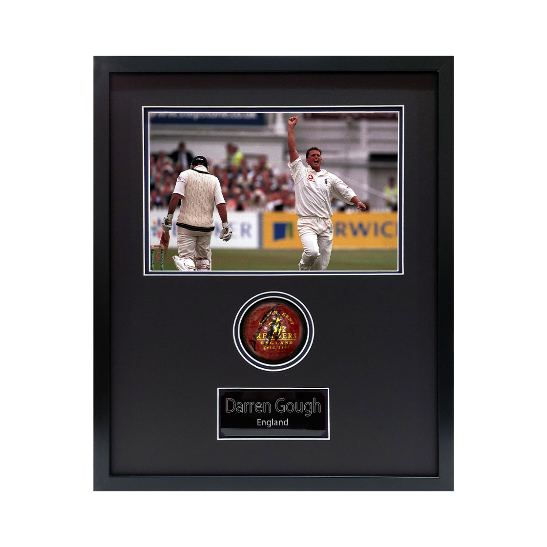 Darren Gough Signed England Cricket Ball Compact Frame