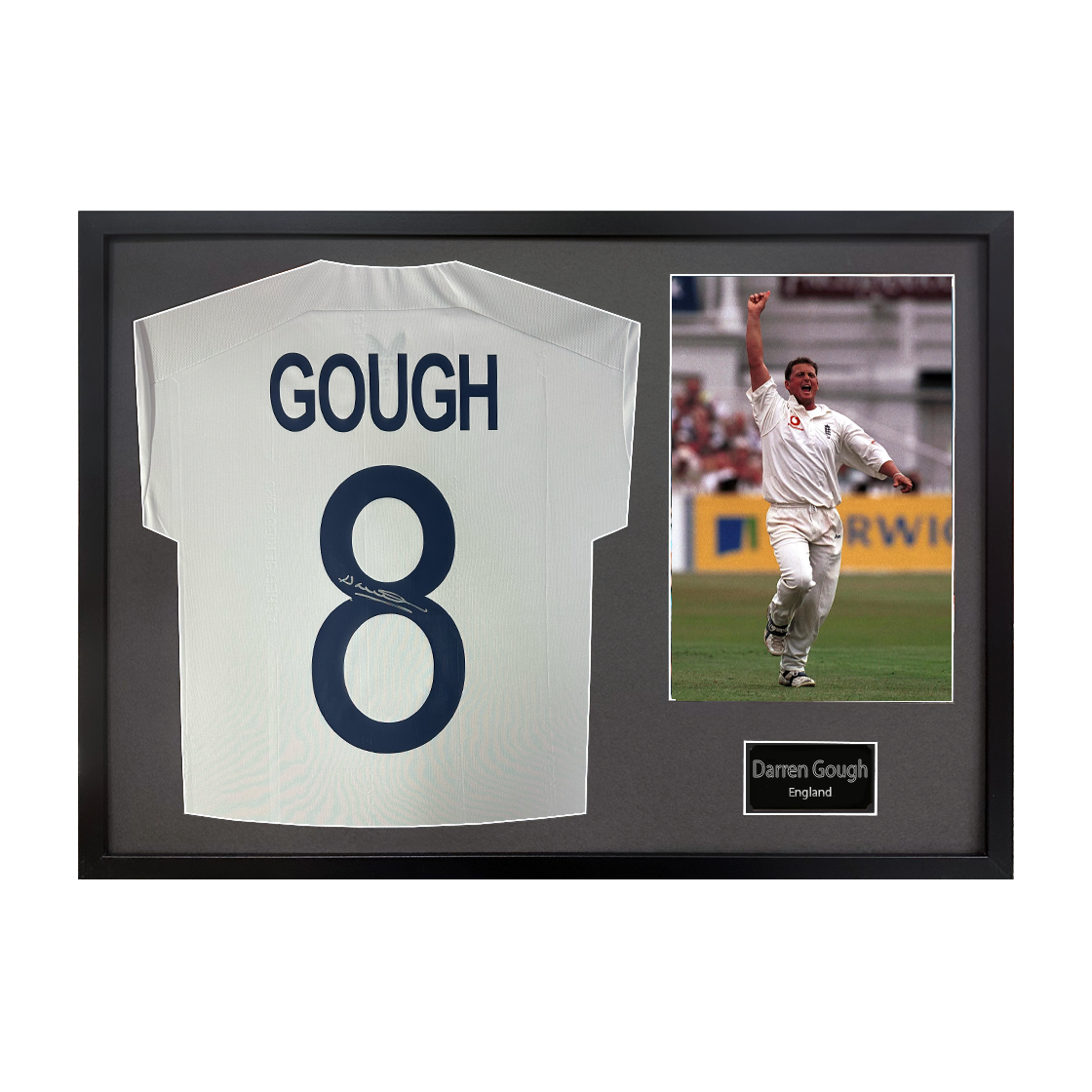 Darren Gough Signed England Cricket Shirt Classic Frame
