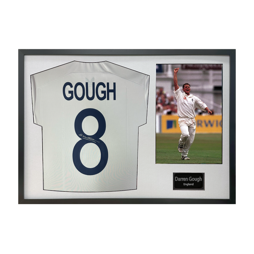 Darren Gough Signed England Cricket Shirt Classic Frame