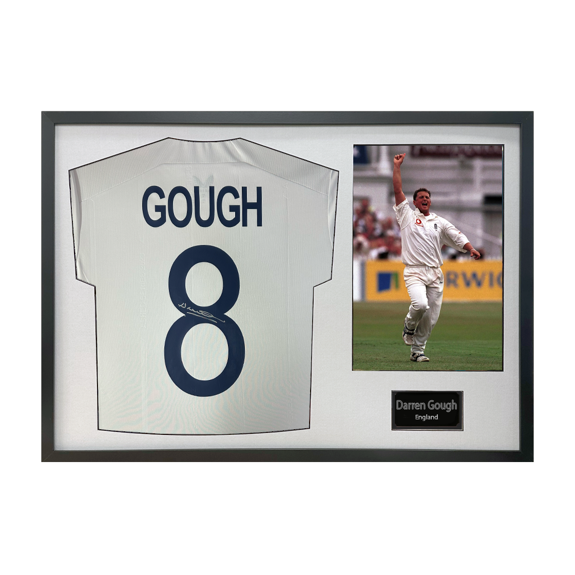 Darren Gough Signed England Cricket Shirt Classic Frame
