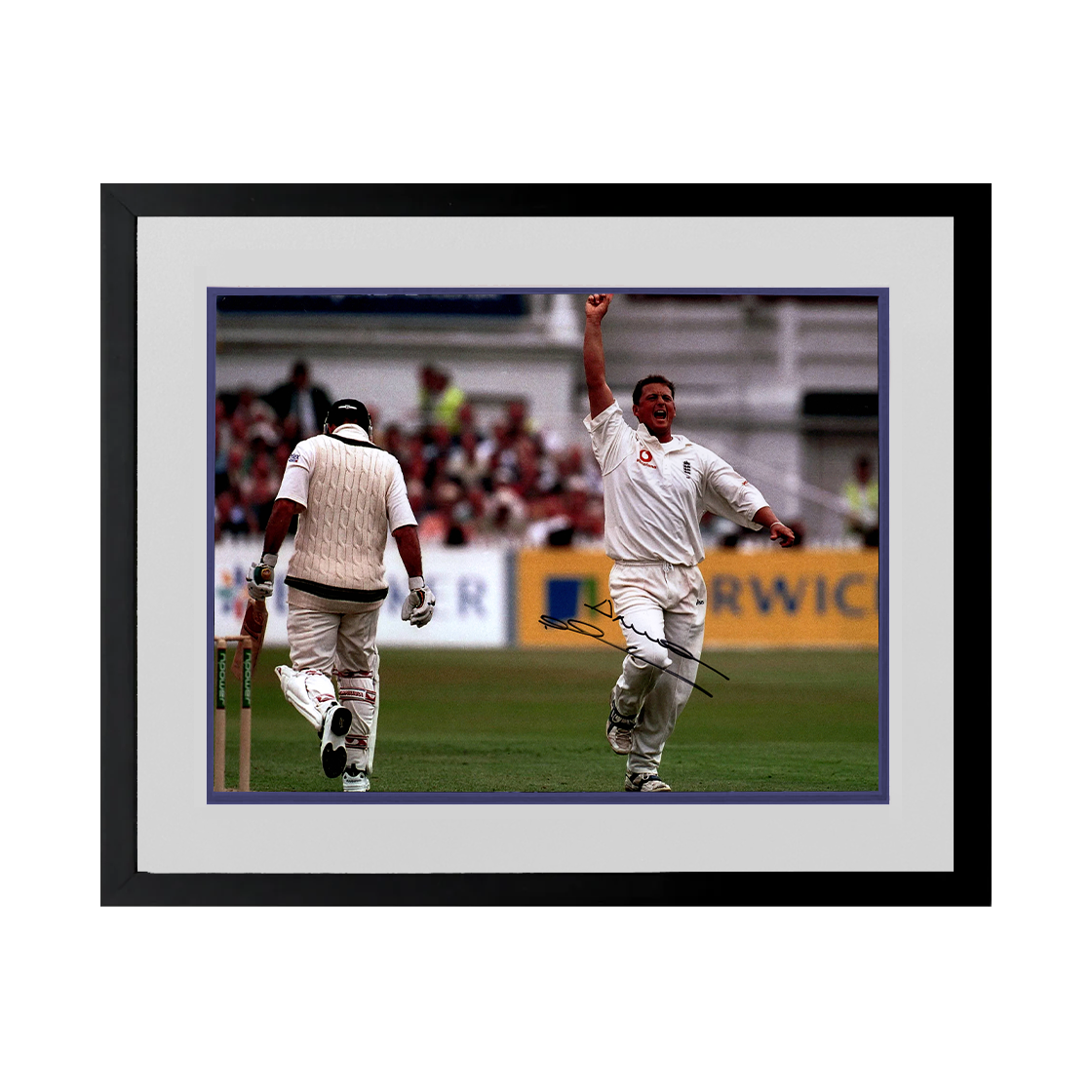 Darren Gough Signed England Cricket 16x12 Image Deluxe Mount Frame