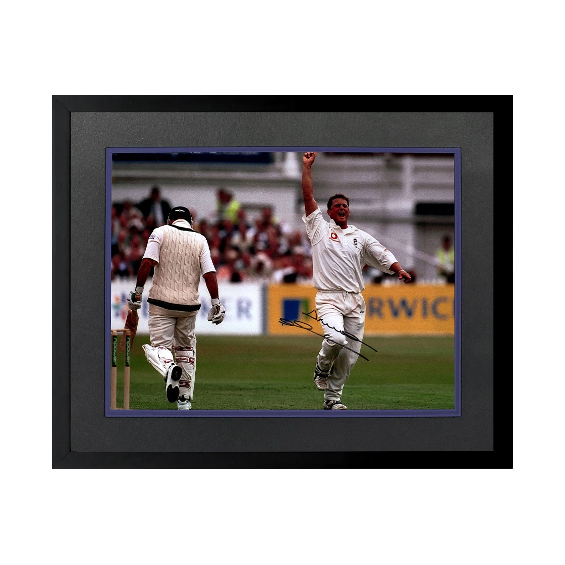 Darren Gough Signed England Cricket 16x12 Image Deluxe Mount Frame