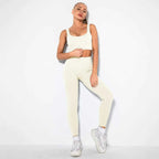 Seamless Sexy 2 Piece Active Wear Set - Women's U V Neck Gym Leggings & Top for Yoga & Fitness