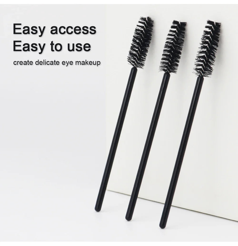 ANNAFRIS 50Pcs  Disposable Eyelash  Brush Soft Head Crystal Eyebrow Brush Lash Extension Brush  Mascara Wand Makeup Tool