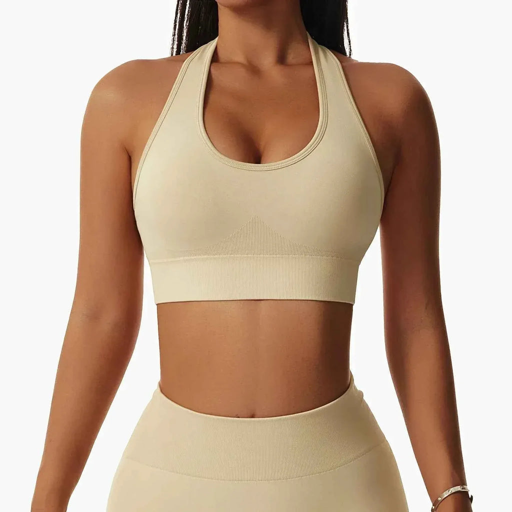 Leggings Yoga Set for Women - Seamless Bra Top and Scrunch Leggings Fitness Sport Suit