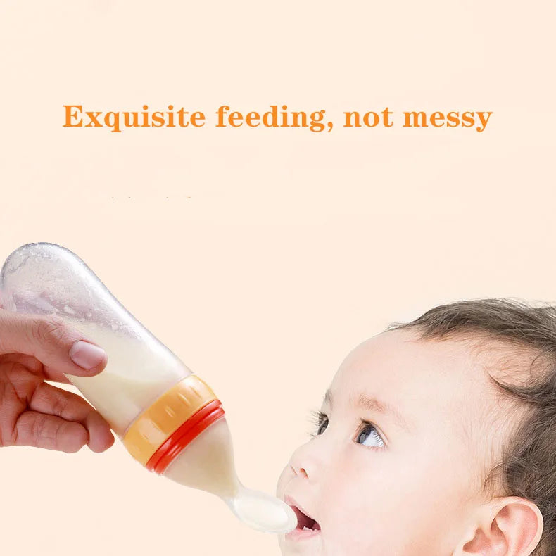 Softuru Baby Feeding Bottle – Silicone Spoon Milk & Cereal Feeder