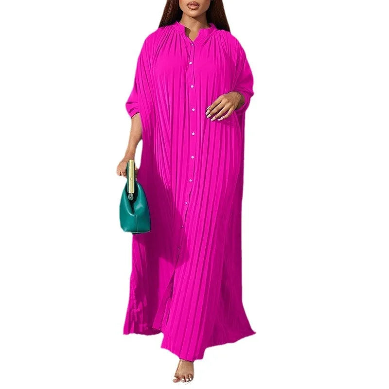 Plus Size Maxi Shirt Dress | Elegant Long Sleeve Dress for Women | Casual & Party