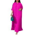Plus Size Maxi Shirt Dress | Elegant Long Sleeve Dress for Women | Casual & Party