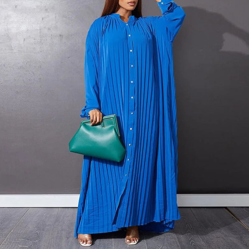 Plus Size Maxi Shirt Dress | Elegant Long Sleeve Dress for Women | Casual & Party