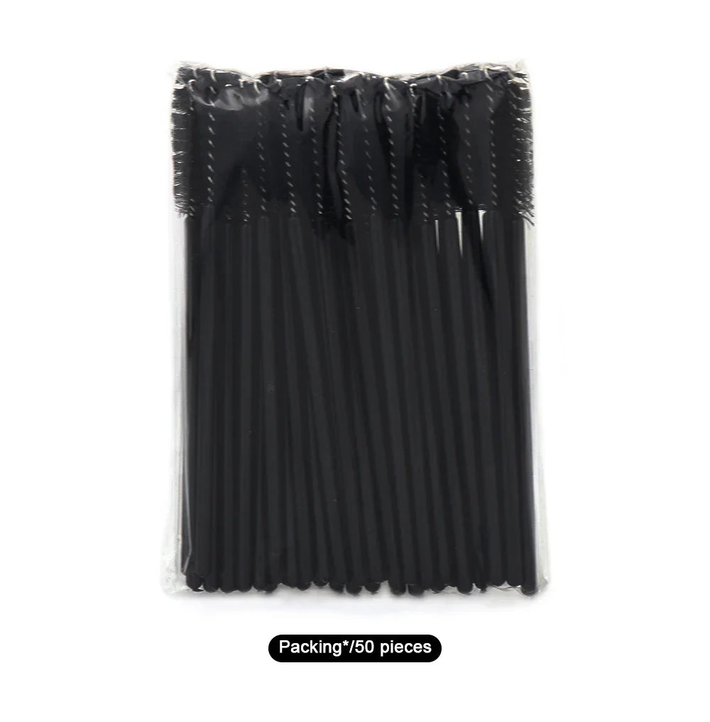 ANNAFRIS 50Pcs  Disposable Eyelash  Brush Soft Head Crystal Eyebrow Brush Lash Extension Brush  Mascara Wand Makeup Tool
