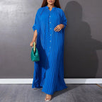 Plus Size Maxi Shirt Dress | Elegant Long Sleeve Dress for Women | Casual & Party