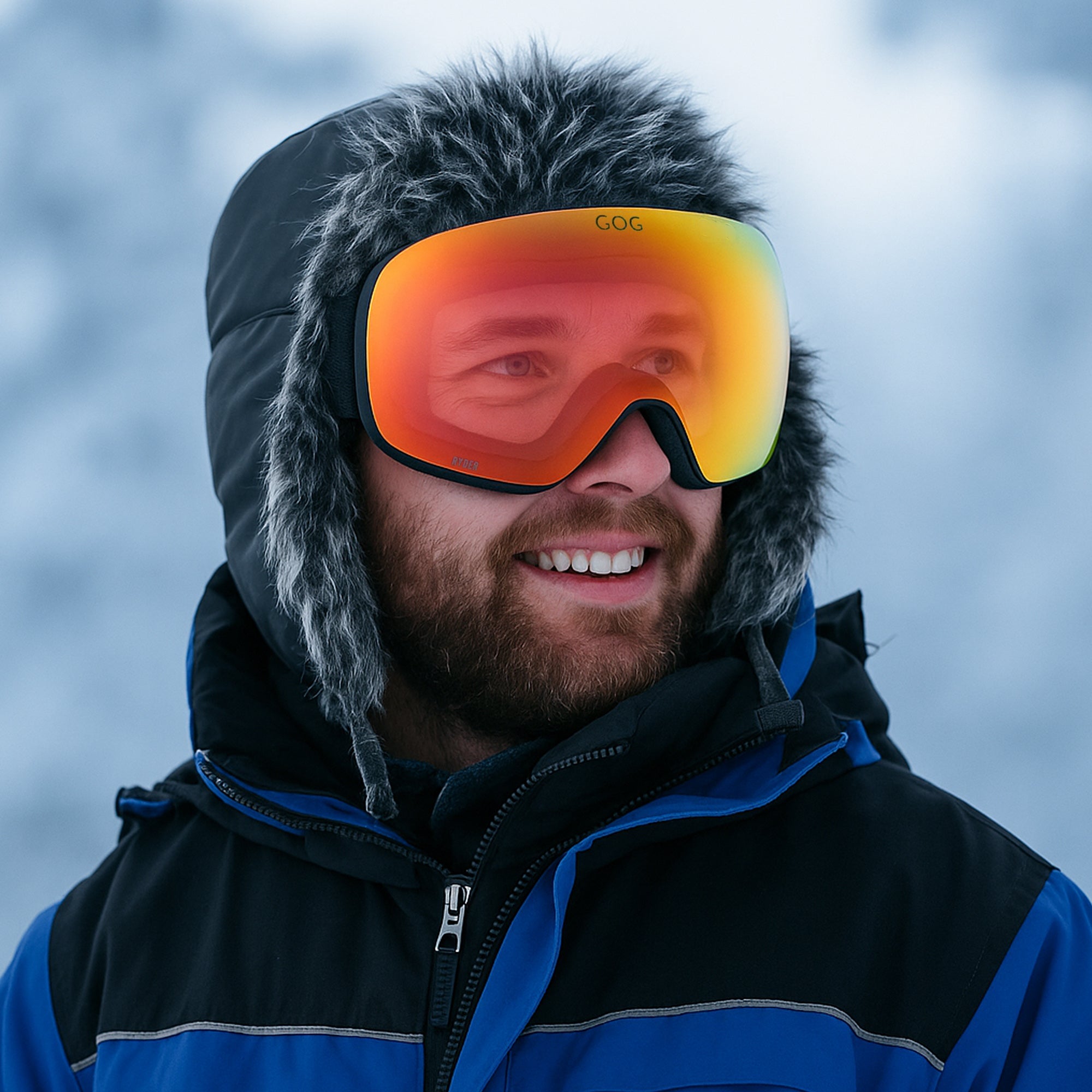 Unisex Ryder UV400 Ski Snowboard Goggles with Anti-Fog Mirror Double Lens